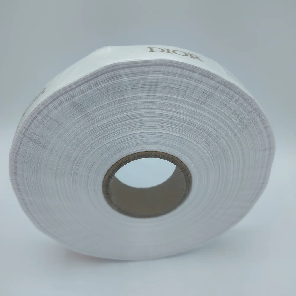 DIOR White Satin Ribbon Six (6) Yards Gold Logo Luxury Boutique Gifting DIY